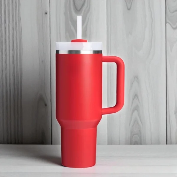 Tumbler 40 onz tipo Stanley - Vaso de acero inoxidable aislado al vacío con tapa y sorbete - Imagen 3