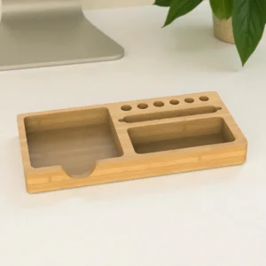 Organizador de Escritorio de Bambú