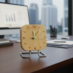 Reloj de Escritorio de Bambú