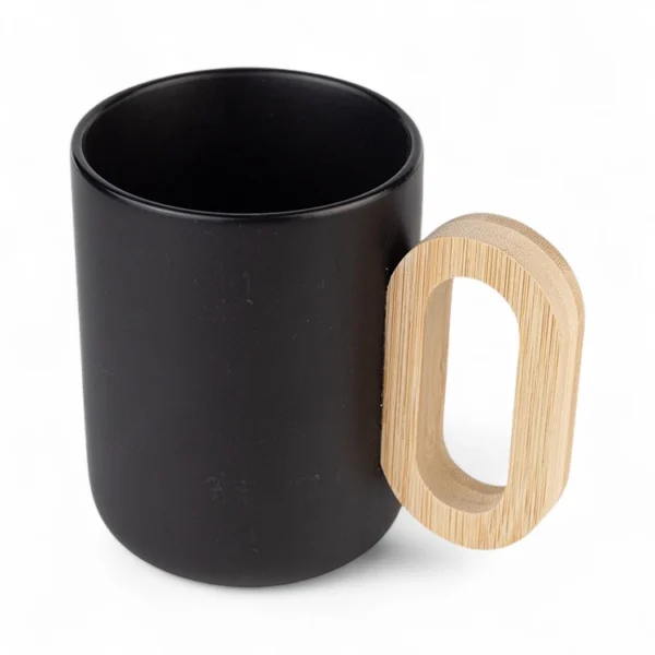 TAZA DE CERÁMICA Y ASA DE BAMBÚ NEGRA - Imagen 6