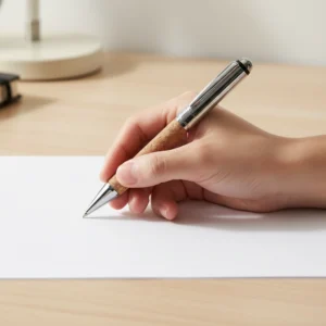 Bolígrafo de metal de corcho + estuche