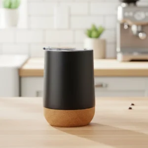 Vaso de Acero Inoxidable al Vacío de Doble Pared con Base de Corcho de 360 ml